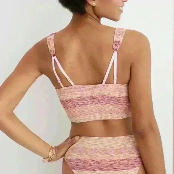Aerie Seamless Ring Longline Bralette Pink Multicolor Size M - Picture 4 of 7